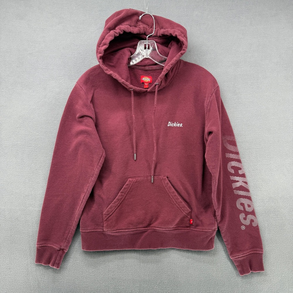 Dickies Burgundy Maroon Pullover Hoodie Long Sleeve Graphic Print Size S